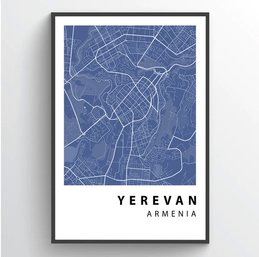 Yerevan City Map Poster