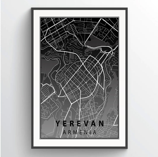 Yerevan City Map Portrait Poster