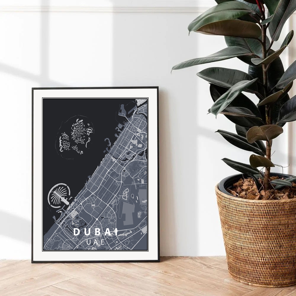 Dubai City Map Portrait Poster