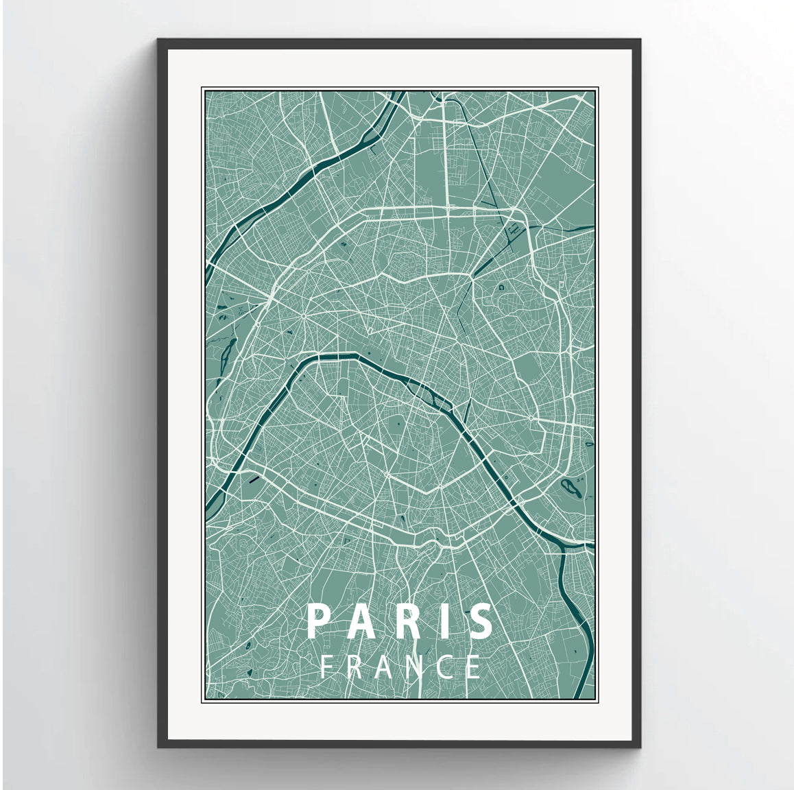 Paris City Map Portrait Poster