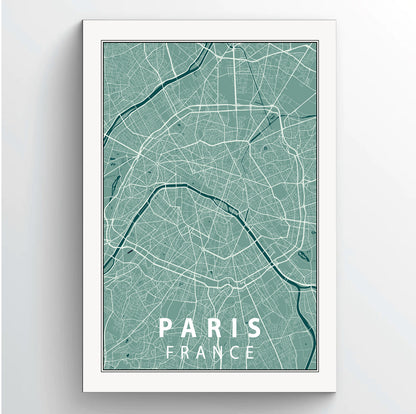 Paris City Map Portrait Poster