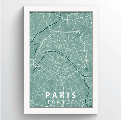 Paris City Map Portrait Poster