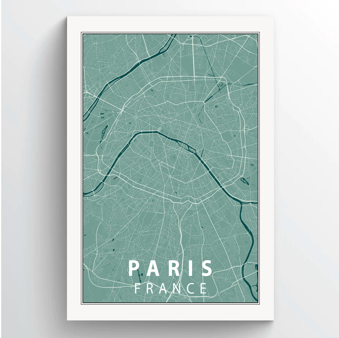 Paris City Map Portrait Poster