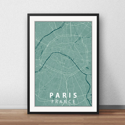 Paris City Map Portrait Poster