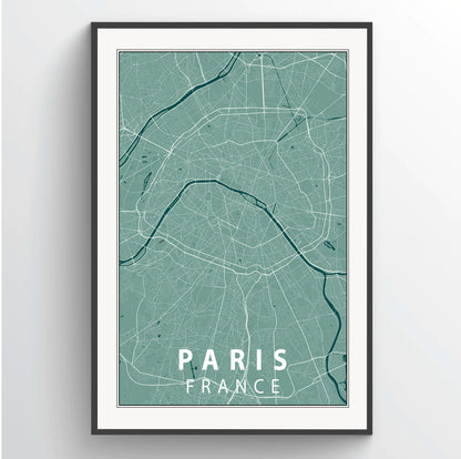 Paris City Map Portrait Poster