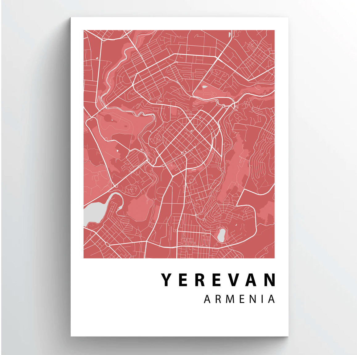 Yerevan City Map Poster - Pink